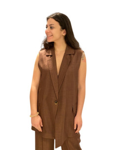 Gilet lungo monopetto MORO