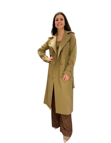 Trench lungo cuoio donna Tensione In