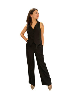 PANTAPALAZZO CON CINTA NERO DONNA ZAHJR