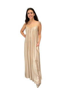 Abito lungo avena fluido Zahjr | Vestito estivo elegante donna