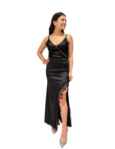 Abito sottoveste nero con pizzo Nosecret | Vestito lungo elegante