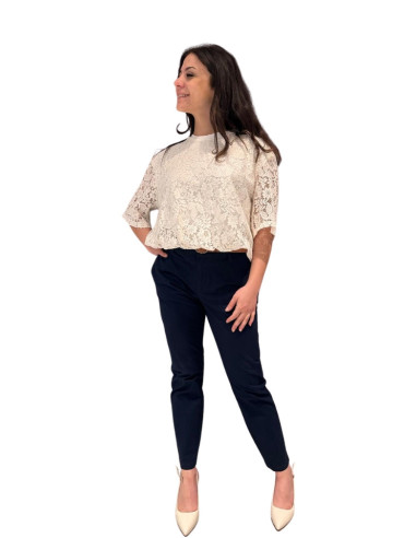 Pantalone chino blu donna Vero Moda | Slim con cintura