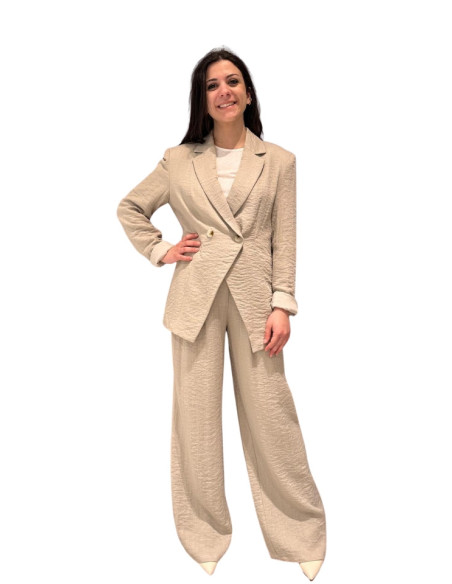 Blazer Regular Effetto Lino Beige - Vero Moda