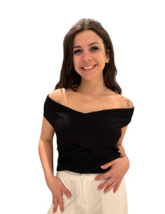Top nero incrociato donna Vero Moda