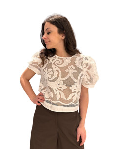 Blusa manica corta rete