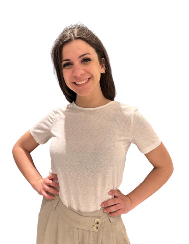 T-shirt bianca scollo V con pizzo Vero Moda