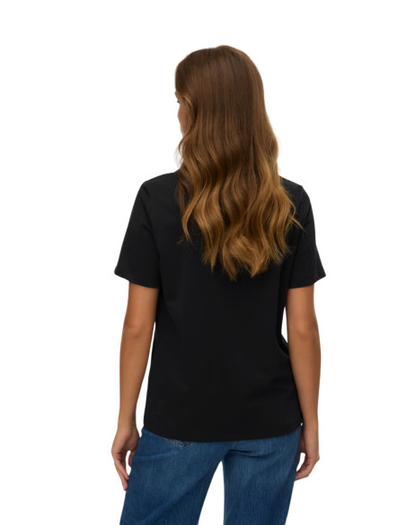 Vero Moda T-shirt VMPAULINA in Cotone Bio con Strass Argento