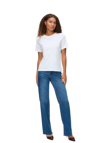 Vero Moda T-shirt VMPAULINA in Cotone Bio con Strass Argento