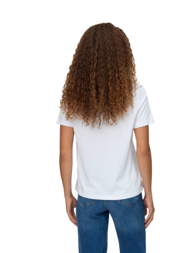 Vero Moda T-shirt VMPAULINA in Cotone Bio con Strass Argento