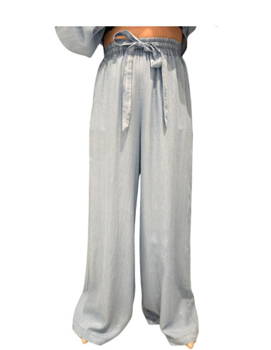 Pantapalazzo chambray denim donna Tensione In