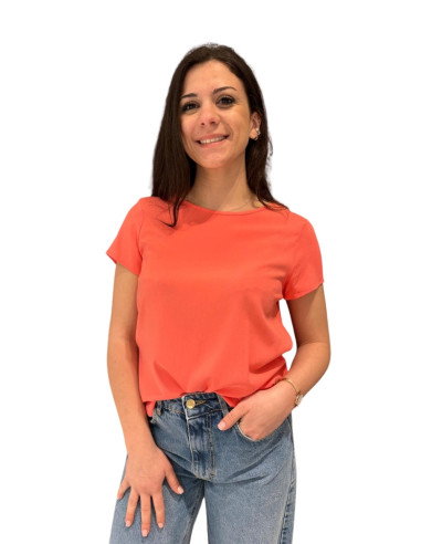 T-shirt EcoVero donna corallo Vero Moda
