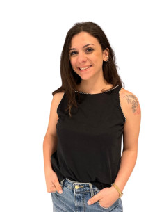 Canotta nera con borchie donna Zahjr